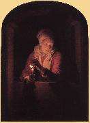 DOU, Gerrit Old Woman with a Candle  df painting